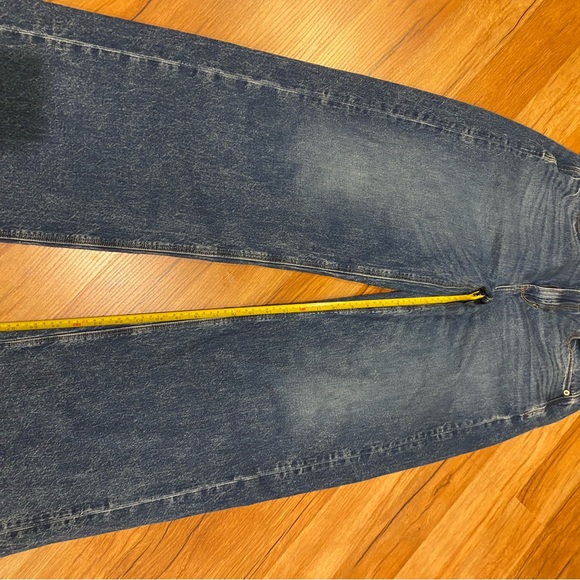 American Eagle super high rise baggy wide leg Dark Blue Denim Jeans 10 - Picture 7 of 8